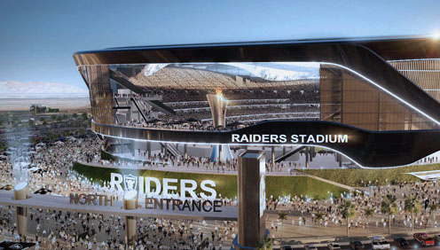 Raiders Stadium mock up in Las Vegas