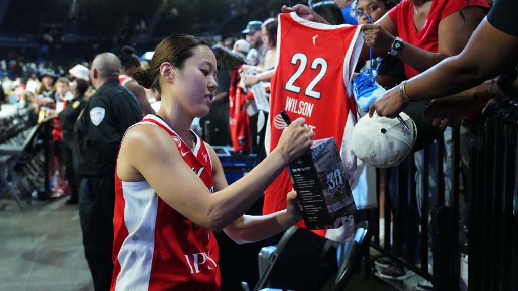 Las Vegas Aces player connecting with fans inside The House