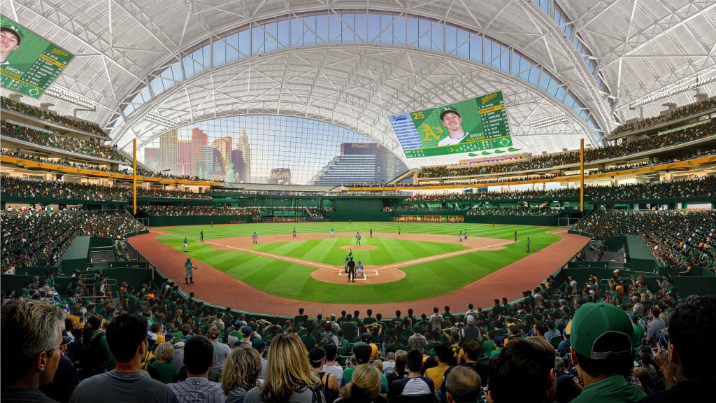 Official home plate view toward the Las Vegas Strip