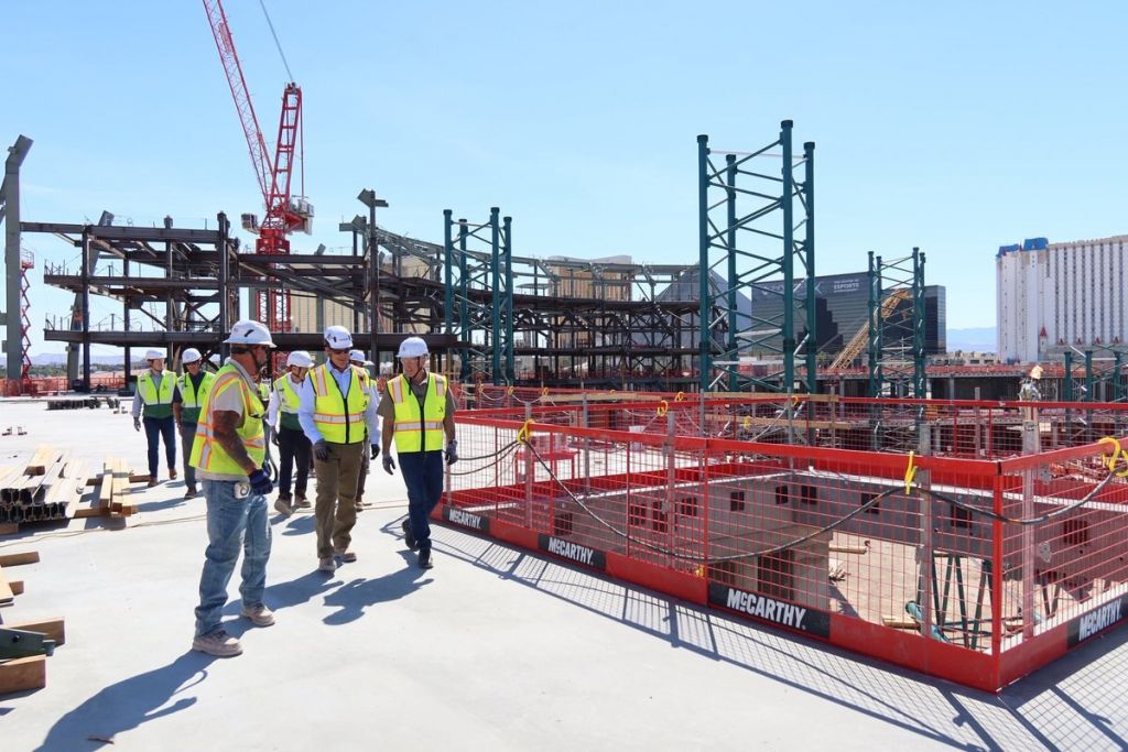 Athletics Las Vegas ballpark construction in 2026
