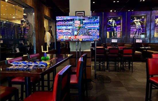 Hard Rock Cafe music memorabilia and sports viewing