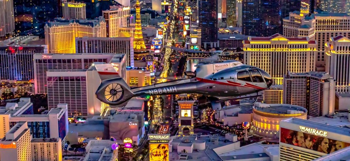 Maverick Helicopters flight above the Las Vegas Strip