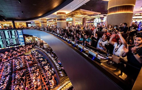 Fans watching sports at Circa Sportsbook