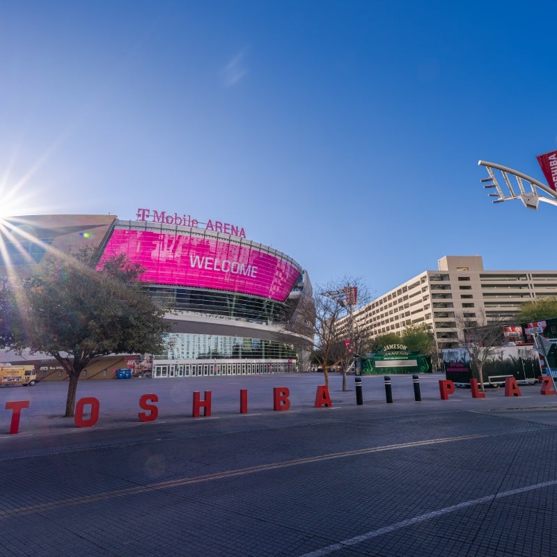 Toshiba Plaza outside T Mobile Arena