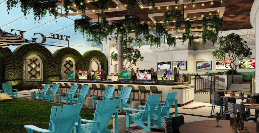 Outdoor patio at The George Sportsmen’s Lounge