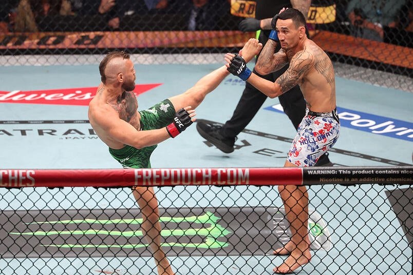 UFC fight action at T Mobile Arena in Las Vegas