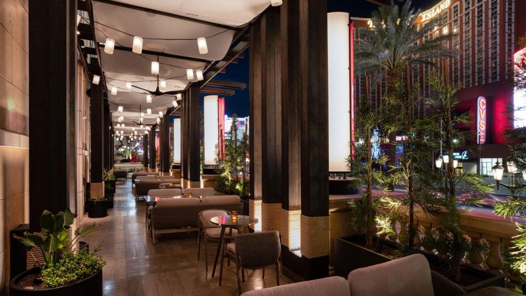 WAKUDA outdoor terrace overlooking the Las Vegas Strip