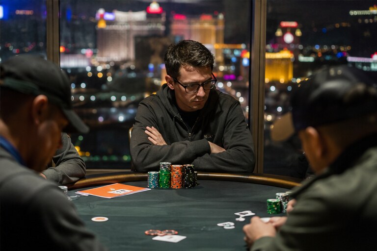 Late night tournament poker in Las Vegas