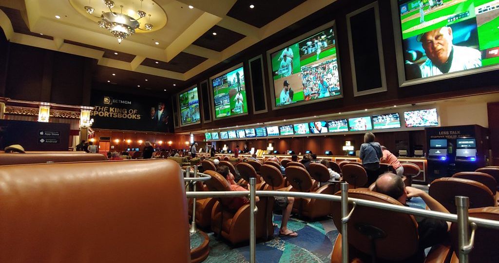 Bellagio Race and Sports Book viewing room