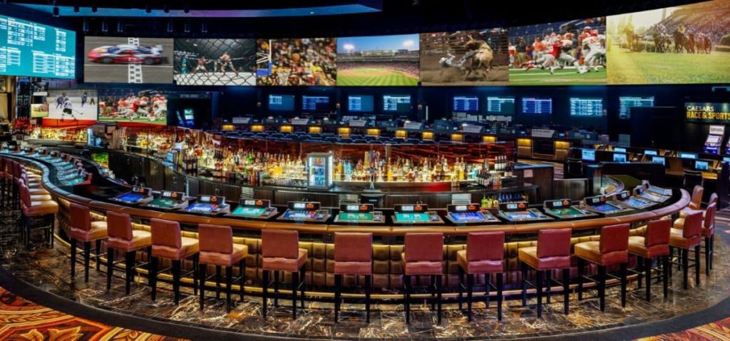 Caesars Palace Sportsbook viewing area in Las Vegas