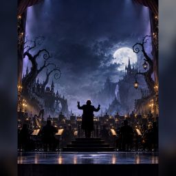 Gothic orchestral cinema performance in Las Vegas
