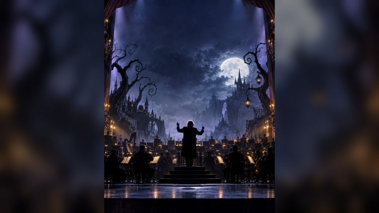 Gothic orchestral cinema performance in Las Vegas