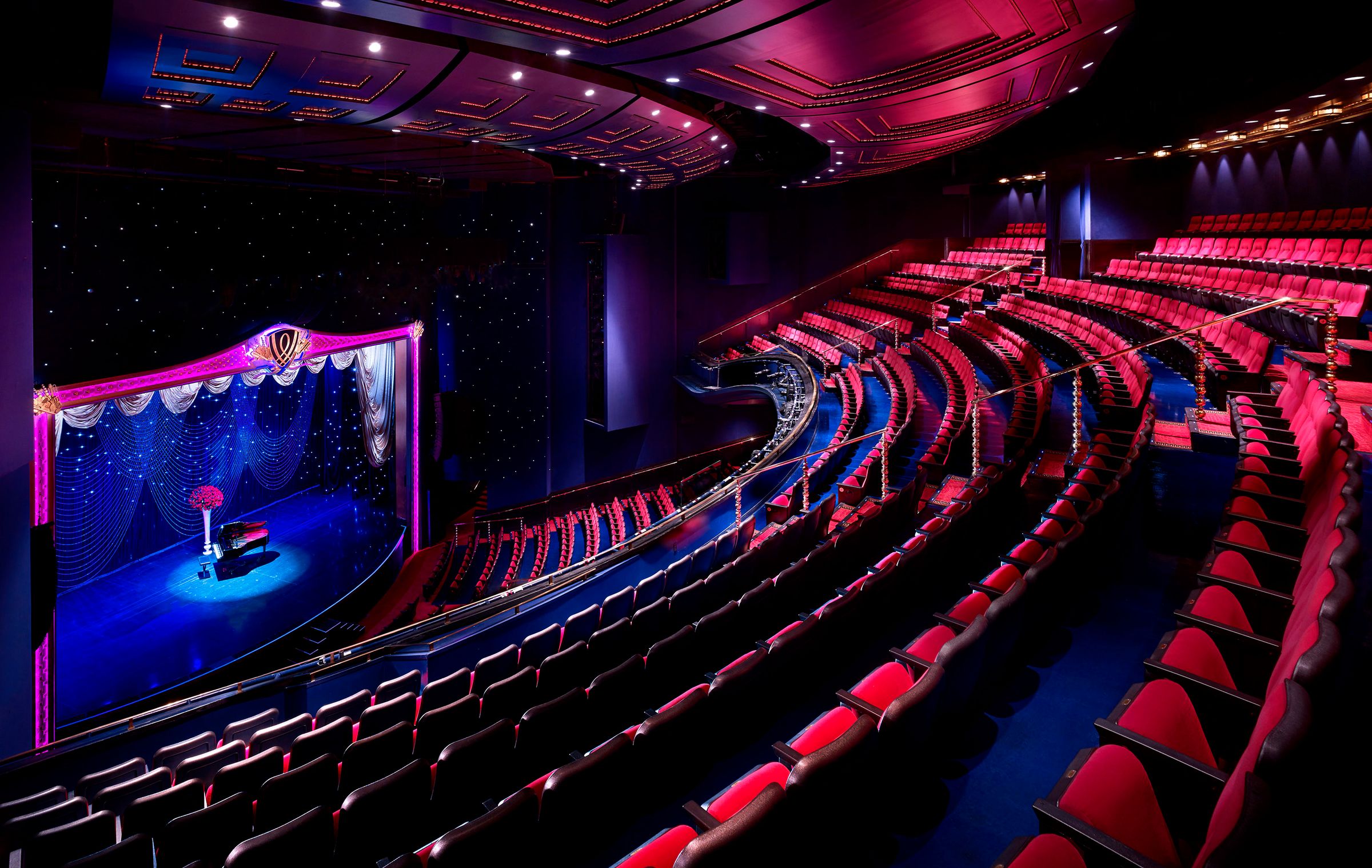Balcony seating inside Encore Theater
