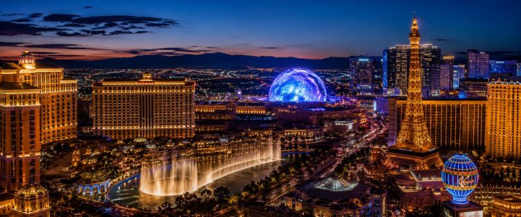 Las Vegas skyline at blue hour for November 2026 event planning