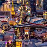 Maverick Helicopters flying above the Las Vegas Strip