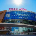 Paramount+ Plaza outside T-Mobile Arena on the Las Vegas Strip