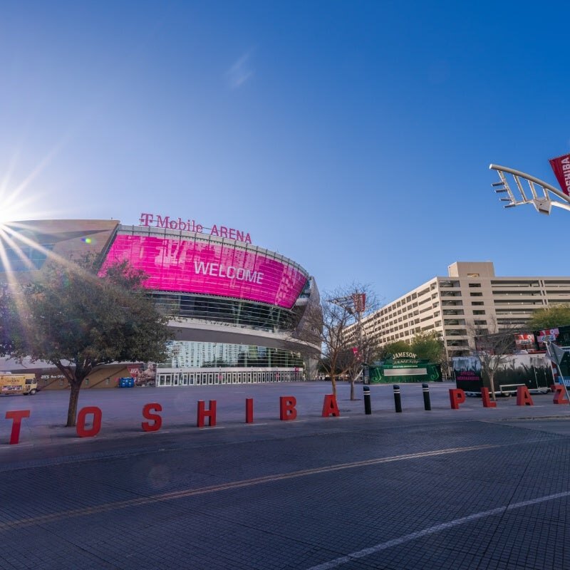 Paramount Plus Plaza outside T Mobile Arena