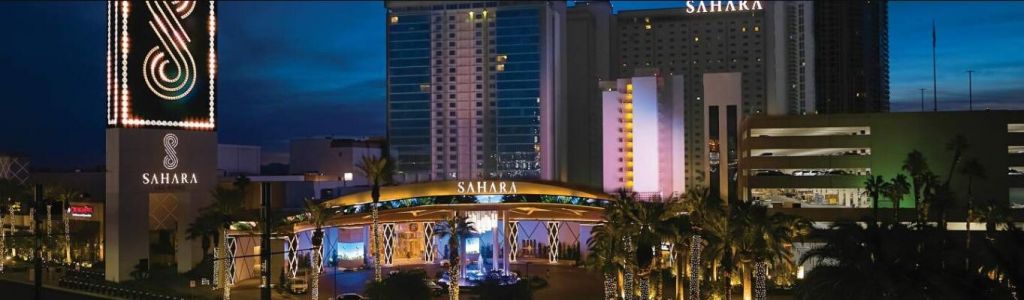 SAHARA Las Vegas exterior on the north end of the Strip