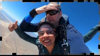 Aerial view of the Nevada desert during a tandem skydive