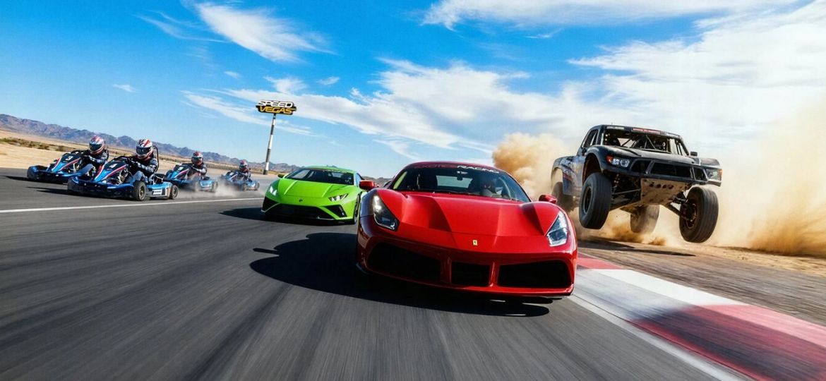 Supercars, go karts, and a Baja truck at SPEEDVEGAS