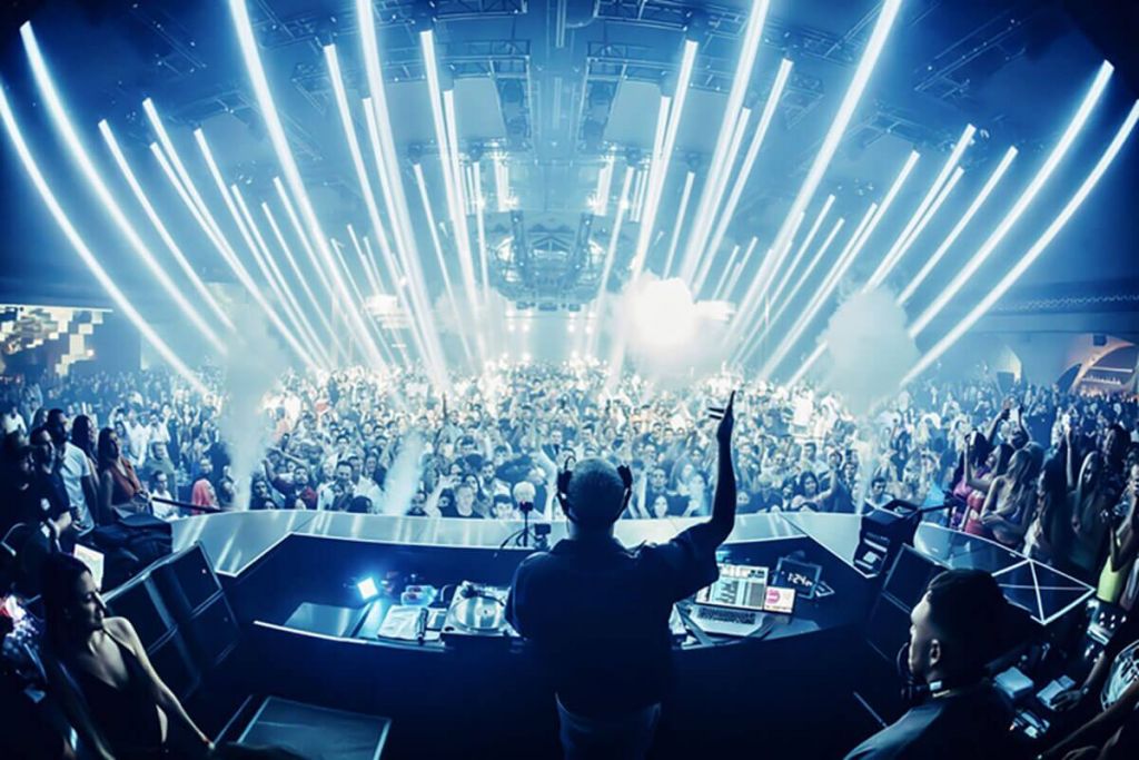 Lighting and DJ performance at Zouk Nightclub