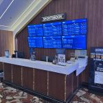 Boomer’s sportsbook counter in Las Vegas
