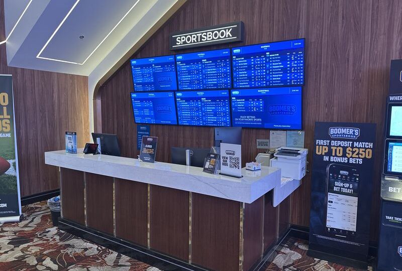 Boomer’s sportsbook counter in Las Vegas