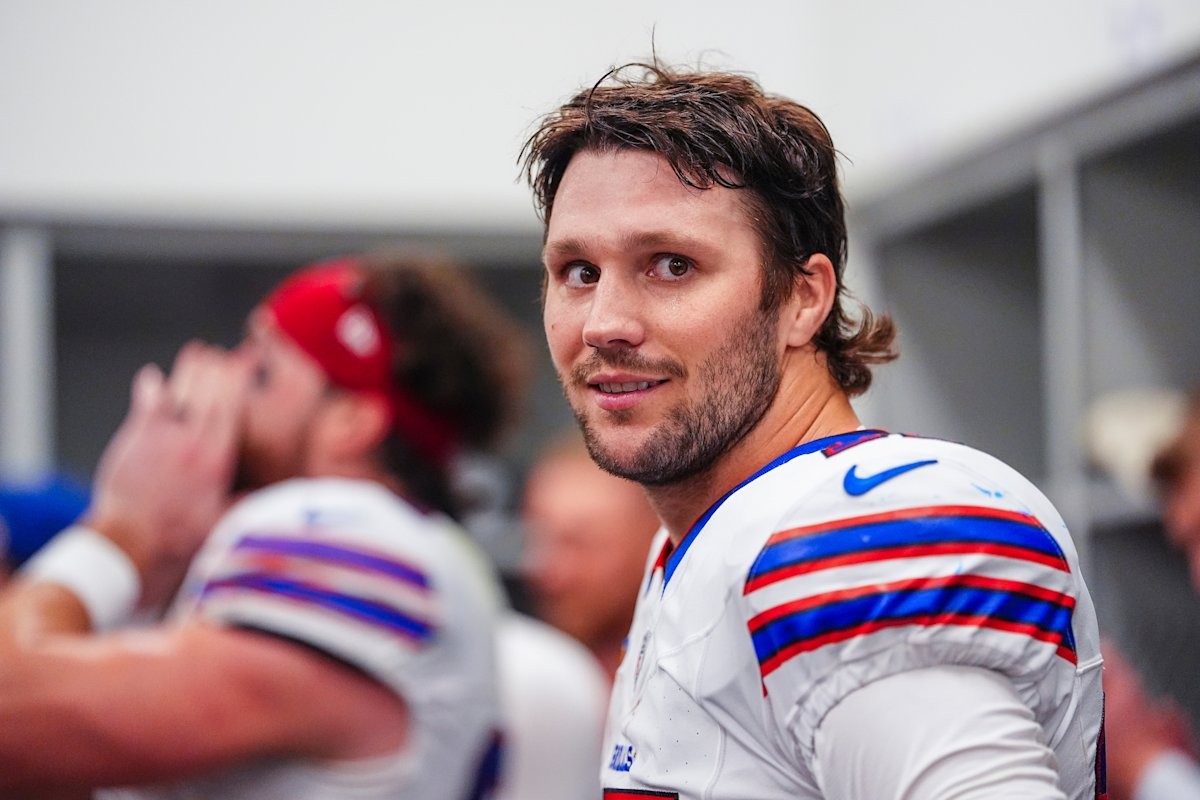 Josh Allen after the Bills beat the Rams in overtime on October 12, 2026.
